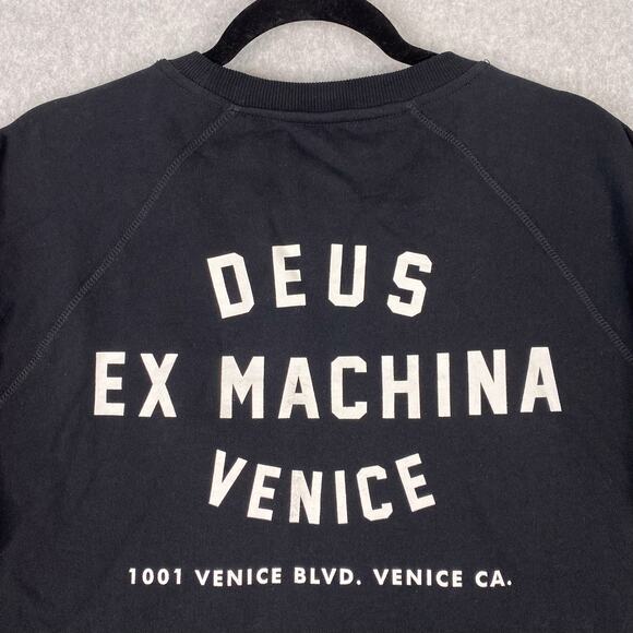 Deus Ex Machina Sweatshirt Mens XL Black Venice Address Crew Neck Spell Out - Picture 4 of 6